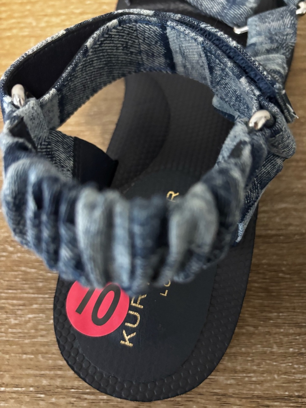 Kurt Geiger women’s 10 Denim-Style Orion Sandals new - Picture 5 of 9